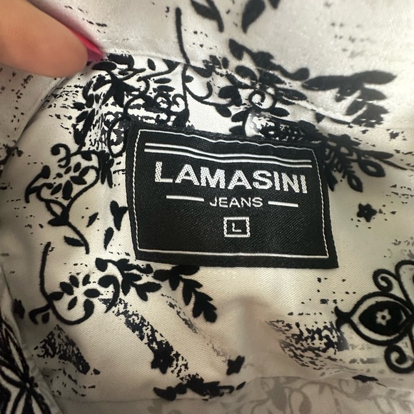 Lamasini Shirt Mens L Embellished Western Hispanic Streetwear Long Sleeve Velvet - Picture 15 of 16